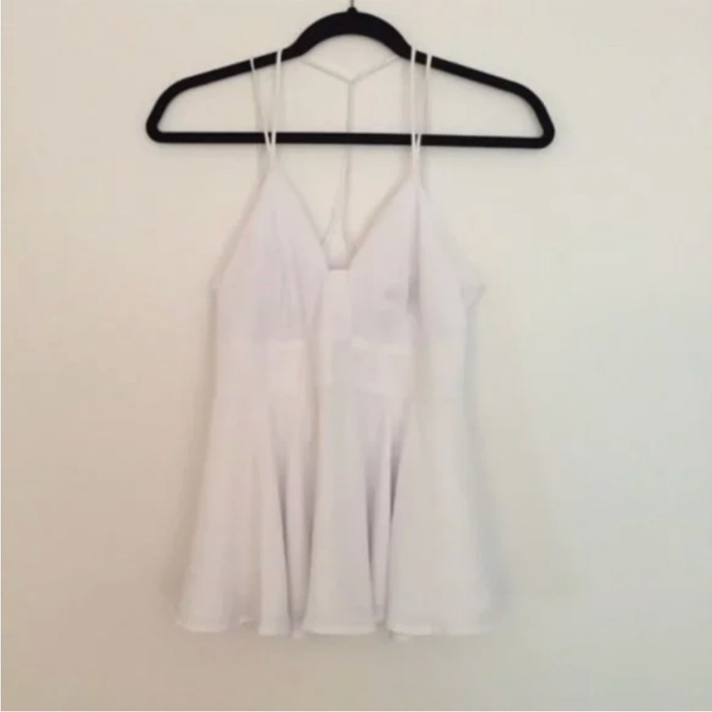 Express White Strappy Babydoll Y2K Backless Tank Top [Small]